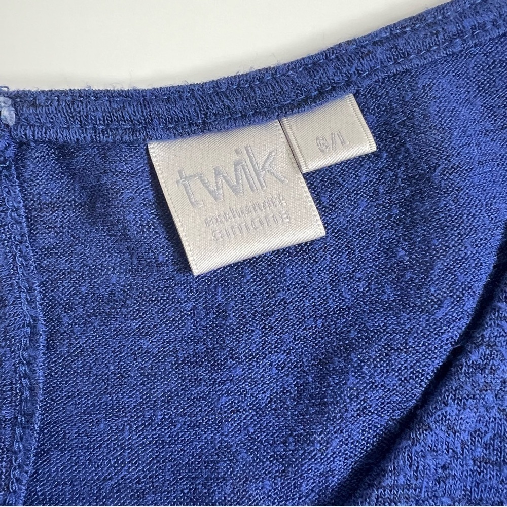 Twik Royal Blue Lace Sleeve Blouse - Picture 5 of 9